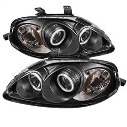 ( Spyder ) - Projector Headlights - CCFL Halo - Black - High H1 (Included) - Low H1 (Included)