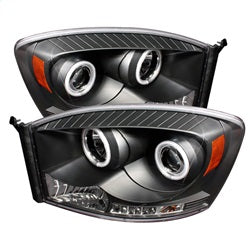 ( Spyder ) - Projector Headlights - CCFL Halo - LED ( Replaceable LEDs ) - Black - High H1 (Included) - Low H1 (Included)
