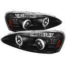 ( Spyder ) - Projector Headlights - CCFL Halo - LED ( Replaceable LEDs ) - Black - High H1 (Included) - Low H1 (Included)