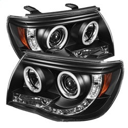 ( Spyder ) - Projector Headlights - CCFL Halo - LED ( Replaceable LEDs ) - Black - High H1 (Included) - Low H1 (Included)