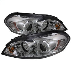 ( Spyder ) - Projector Headlights - LED Halo - LED ( Replaceable LEDs ) - Chrome - High H1 (Included) - Low H1 (Included)