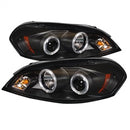 ( Spyder ) - Projector Headlights - LED Halo - LED ( Replaceable LEDs ) - Black - High H1 (Included) - Low H1 (Included)