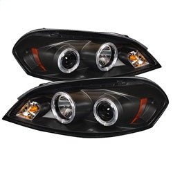 ( Spyder ) - Projector Headlights - LED Halo - LED ( Replaceable LEDs ) - Black - High H1 (Included) - Low H1 (Included)