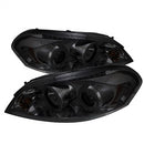 ( Spyder ) - Projector Headlights - LED Halo - LED ( Replaceable LEDs ) - Smoke - High H1 (Included) - Low H1 (Included)