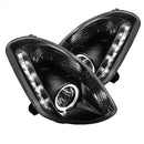 ( Spyder ) - Projector Headlights - Halogen Model Only ( Not Compatible With Xenon/HID Model ) - LED Halo - DRL - Black - High H4 (Included) - Low H1 (Included)