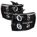 ( Spyder ) - Projector Headlights - CCFL Halo - LED ( Replaceable LEDs ) - Black - High H1 (Included) - Low H1 (Included)