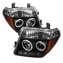 ( Spyder ) - Projector Headlights - CCFL Halo - LED ( Replaceable LEDs ) - Black - High H1 (Included) - Low H1 (Included)