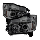 ( Spyder ) - Projector Headlights - LED Halo - LED ( Replaceable LEDs ) - Smoke - High H1 (Included) - Low 9006 (Not Included)