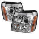 ( Spyder ) - Projector Headlights - Halogen Model Only ( Not Compatible With Xenon/HID Model ) - LED Halo - DRL - Chrome - High H1 (Included) - Low H7 (Included)