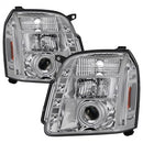 ( Spyder ) - Projector Headlights - CCFL Halo - LED ( Replaceable LEDs ) - Chrome - High H1 (Included) - Low H1 (Included)