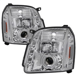( Spyder ) - Projector Headlights - CCFL Halo - LED ( Replaceable LEDs ) - Chrome - High H1 (Included) - Low H1 (Included)
