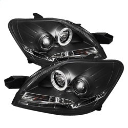 ( Spyder ) - Projector Headlights - LED Halo - DRL - Black - High H1 (Included) - Low H1 (Included)