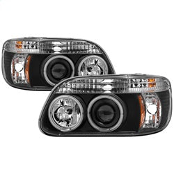 ( Spyder ) - 1PC Projector Headlights - CCFL Halo - Black - High H1 (Included) - Low H1 (Included)