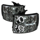 ( Spyder ) - Projector Headlights - CCFL Halo - LED ( Replaceable LEDs ) - Smoke - High H1 (Included) - Low H1 (Included)