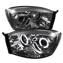 ( Spyder ) - Projector Headlights - CCFL Halo - LED ( Replaceable LEDs ) - Smoke - High H1 (Included) - Low H1 (Included)