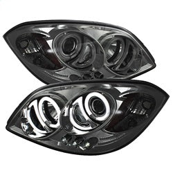 ( Spyder ) - Projector Headlights - CCFL Halo - LED ( Replaceable LEDs ) - Smoke - High H1 (Included) - Low H1 (Included)