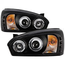 ( Spyder ) - Projector Headlights - LED Halo - LED ( Replaceable LEDs ) - Black - High H1 (Included) - Low H1 (Included)