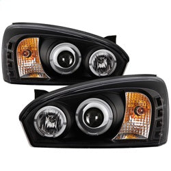 ( Spyder ) - Projector Headlights - LED Halo - LED ( Replaceable LEDs ) - Black - High H1 (Included) - Low H1 (Included)