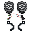 4" LZR LED - Round - Pillar Mount - 2-Light System - 24W Spot Beam - Jeep JL / Jeep JT Steel Bumper