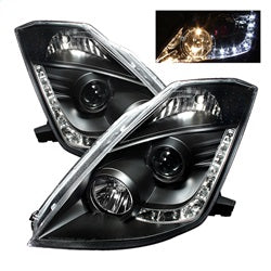 ( Spyder ) - Projector Headlights - Halogen Model Only ( Not Compatible With Xenon/HID Model ) - DRL - Black - High H1 (Included) - Low H7 (Included)