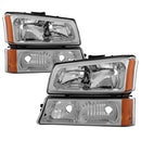 ( OE ) - Crystal Headlights W/ Bumper Lights - Chrome