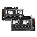 ( xTune ) - Corner/LED Bumper Headlights - Black