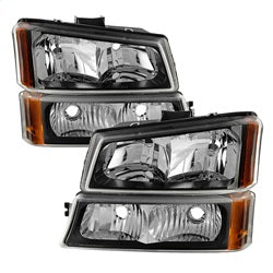 ( xTune ) - Crystal Headlights W/ Bumper Lights - Black