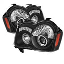 ( Spyder ) - Projector Headlights - LED Halo - LED ( Replaceable LEDs ) - Black - High H1 (Included) - Low 9006 (Not Included)