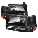 ( xTune ) - Headlights w/Corner Bumper 6pcs Amber- Black