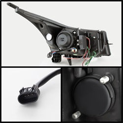 ( Spyder ) - Projector Headlights - Light Tube DRL - Chrome - High H1 (Included) - Low H7 (Included)