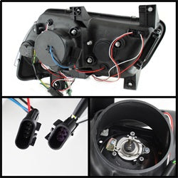 ( Spyder ) - Projector Headlights - Halogen Model Only ( Not Compatible With Xenon/HID Model ) - Light Tube DRL - Black - High H1 (Included) - Low H7 (Included)