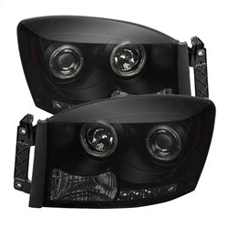 ( Spyder ) - Projector Headlights - LED Halo - LED ( Replaceable LEDs ) - Black Smoke - High H1 (Included) - Low H1 (Included)