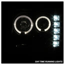 ( Spyder ) - Projector Headlights - LED Halo- LED ( Replaceable LEDs ) - Black Smoke - High H1 (Included) - Low H1 (Included)