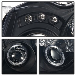 ( Spyder ) - Projector Headlights - LED Halo - LED ( Replaceable LEDs ) - Black Smoke - High H1 (Included) - Low 9006 (Not Included)
