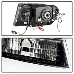 ( Spyder ) - Projector Headlights - LED Halo - LED ( Replaceable LEDs ) - Black Smoke - High 9005 (Not Included) - Low 9006 (Not Included)