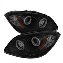 ( Spyder ) - Projector Headlights - CCFL Halo - LED ( Replaceable LEDs ) - Black Smoke - High H1 (Included) - Low H1 (Included)
