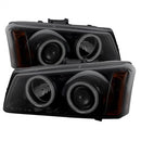 ( Spyder ) - Projector Headlights ( Will Not Fit Model With Body Cladding ) - CCFL Halo - LED ( Replaceable LEDs ) - Black Smoke - High H1 (Include) - Low H1 (Include)