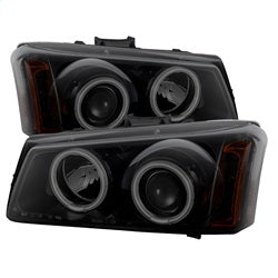 ( Spyder ) - Projector Headlights ( Will Not Fit Model With Body Cladding ) - CCFL Halo - LED ( Replaceable LEDs ) - Black Smoke - High H1 (Include) - Low H1 (Include)