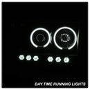 ( Spyder ) - Projector Headlights - CCFL Halo - LED ( Replaceable LEDs ) - Black Smoke - High H1 (Included) - Low H1 (Included)