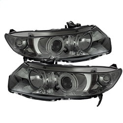 ( Spyder ) - Projector Headlights - CCFL Halo - Smoke - High H1 (Included) - Low H1 (Included)