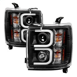 ( Spyder ) - Projector Headlights - Light Bar DRL - Black