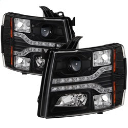 ( Spyder ) - Version 2 Projector Headlights - LED DRL - Black