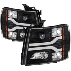 ( Spyder ) - Version 3 Projector Headlights - LED DRL - Black