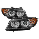 ( Spyder ) - 4DR Version 2 Projector Headlights - HID model Non AFS Only - Light Bar DRL - Black