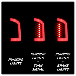 ( Spyder ) - Version 3 Light Bar LED Tail Lights - Black