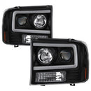 ( Spyder ) - 1PC Light Bar Projector Headlights - Black