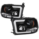 ( Spyder ) - Version 2 Projector Headlights - Halogen Model Only - Light Bar DRL - Black