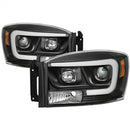 ( Spyder ) - Version 2 Projector Headlights - Light Bar DRL - Black