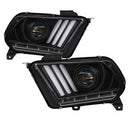( Spyder ) - Light Bar Projector Headlights - LED Sequential Turn Signals - Black