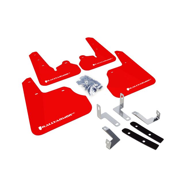 Rally Armor MF22-UR-RD/WH - 2012-2016 Subaru Impreza Limited Premium Sport - Red Mud Flap/White Logo